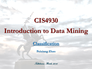 CIS4930 Introduction to Data Mining Classification Tallahassee, Florida, 2016