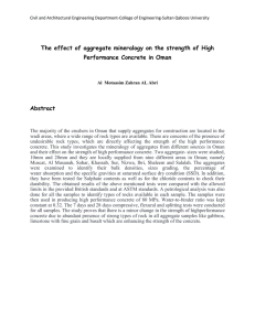 The effect of aggregate mineralogy on the strength of High Abstract