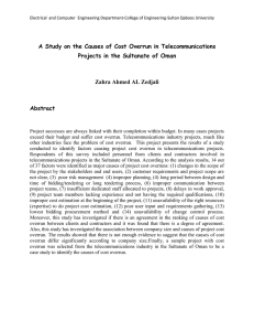 A Study on the Causes of Cost Overrun in Telecommunications