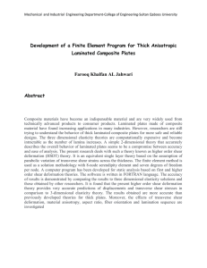 Development of a Finite Element Program for Thick Anisotropic