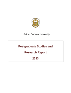 Postgraduate Studies and Research Report 2013 Sultan Qaboos University