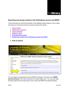 Searching and saving content in the Publications service and WRAP