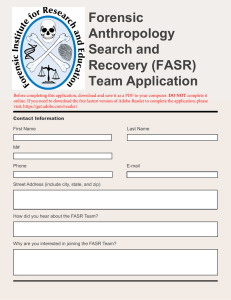 Forensic Anthropology Search and Recovery (FASR)