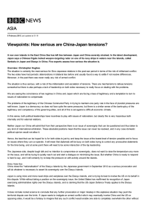 ASIA Viewpoints: How serious are China-Japan tensions?