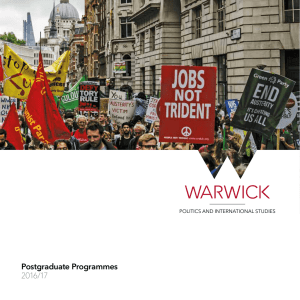 Postgraduate Programmes 2016/17 POLITICS AND INTERNATIONAL STUDIES 1