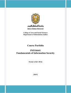 Course Portfolio INFO4441 Fundamentals of Information Security