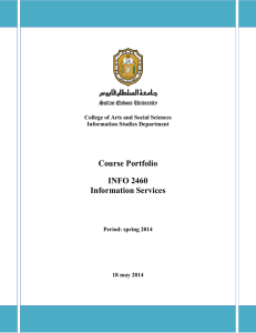 Course Portfolio INFO 2460 Information Services
