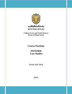Course Portfolio INFO3030 User Studies