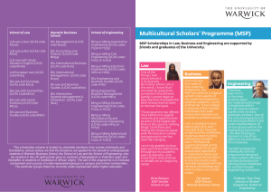Multicultural Scholars’ Programme (MSP)