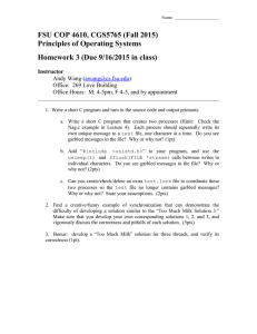 FSU COP 4610, CGS5765 (Fall 2015) Principles of Operating Systems