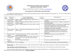 CSIR CSIR-National Geophysical Research Institute Uppal Road,  Hyderabad – 500 007