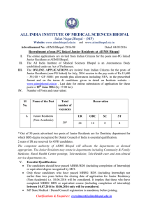ALL INDIA INSTITUTE OF MEDICAL SCIENCES BHOPAL  Saket Nagar,Bhopal – (MP)