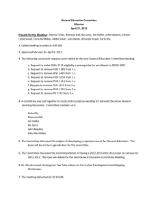 General Education Committee Minutes April 27, 2012 Present for the Meeting: