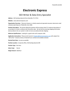 Electronic Express  SEO Writer &amp; Data Entry Specialist