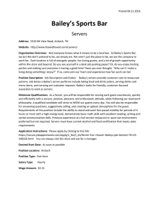 Bailey’s Sports Bar  Servers