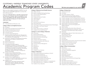 Below are the academic programs at MTSU. You will