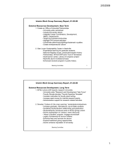 2/5/2009 Interim Work Group Summary Report, 01-29-09 External Resources Development, Near Term
