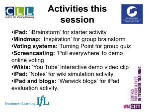 Activities this session