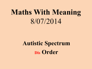 Maths With Meaning 8/07/2014 Autistic Spectrum Order