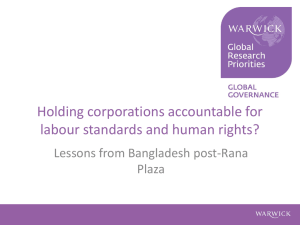 Holding corporations accountable for labour standards and human rights? Plaza