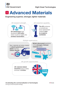 Advanced Materials Engineering superior, stronger, lighter materials Eight Great Technologies UK research strength