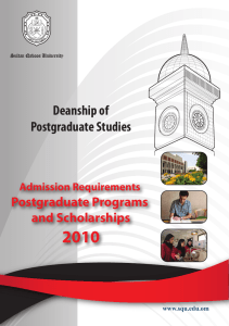2010 Deanship of Postgraduate Studies Postgraduate Programs