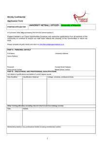Strictly Confidential Application Form – University of Warwick