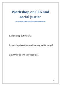 Workshop on CEG and social justice