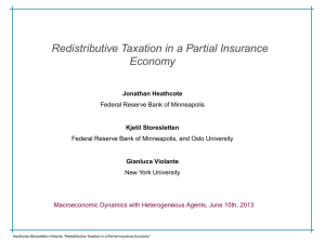Redistributive Taxation in a Partial Insurance Economy