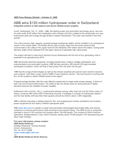 ABB wins $120 million hydropower order in Switzerland