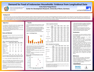 Demand for Food of Indonesian Households: Evidence from Longitudinal Data            Evita Hanie Pangaribowo Center for Development Research, University of Bonn, Germany