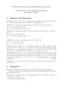 EC9A0: Pre-sessional Advanced Mathematics Course Lecture Notes: Unconstrained Optimisation