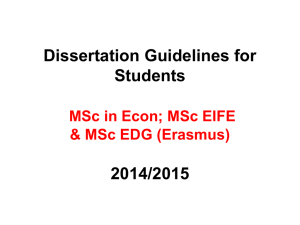 Dissertation Guidelines for Students 2014/2015
