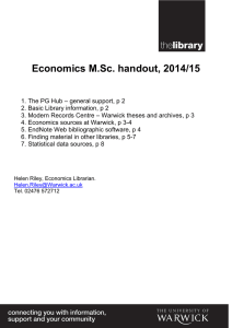 Economics M.Sc. handout, 2014/15