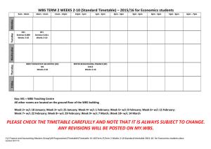 WBS TERM 2 WEEKS 2-10 (Standard Timetable) – 2015/16 for...