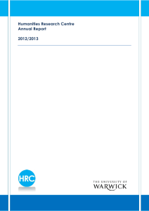 Humanities Research Centre Annual Report  2012/2013
