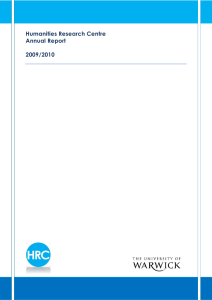 Humanities Research Centre Annual Report  2009/2010