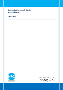 Humanities Research Centre Annual Report  2008/2009