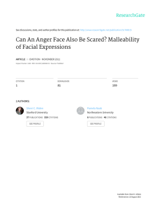 Can	An	Anger	Face	Also	Be	Scared?	Malleability of	Facial	Expressions 1 81