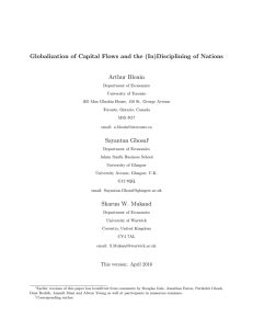 Globalization of Capital Flows and the (In)Disciplining of Nations Arthur Blouin