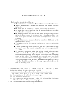 MAD 3105 PRACTICE TEST 2 Information about the midterm:
