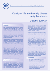 Quality of life in ethnically diverse neighbourhoods Executive summary Overview