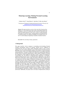 Maturing Learning: Mashup Personal Learning Environments Graham Attwell , Jenny Bimrose