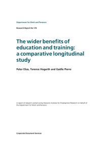 The wider benefits of education and training: a comparative longitudinal study