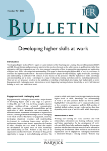 B ulletin Developing higher skills at work Number 95 • 2010