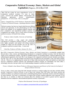 Comparative Political Economy: States, Markets and Global Capitalism Ben Clift