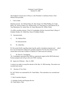 Graduate Council Minutes October 01, 2004