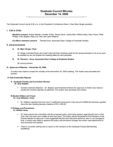Graduate Council Minutes December 14, 2006