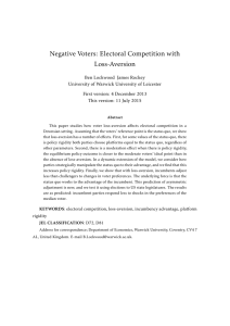 Negative Voters: Electoral Competition with Loss-Aversion