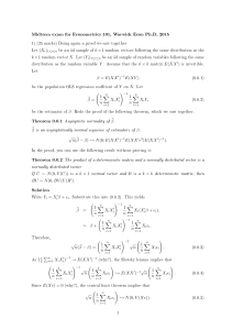 Midterm exam for Econometrics 101, Warwick Econ Ph.D, 2015